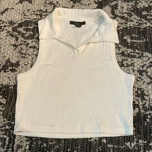 White colored crop tank top, forever 21, warn once.
